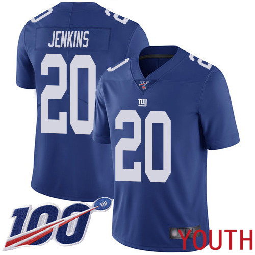 Youth New York Giants #20 Janoris Jenkins Royal Blue Team Color Vapor Untouchable Limited Player 100th Season Football NFL Jersey->youth nfl jersey->Youth Jersey